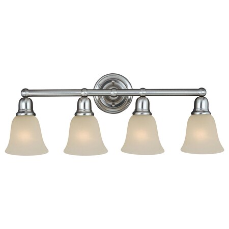 Maxim Four Light Satin Nickel Soft Vanilla Glass Vanity 11089SVSN